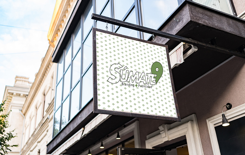 Anuncio exterior mostrando logitpo de la empresa sumate